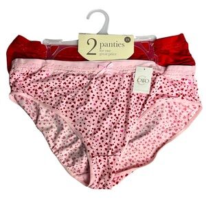 NWT CATO Dreamwear 2 Piece 2XL Plus Womens Red Heart Lace Underwear set (Acc-1)